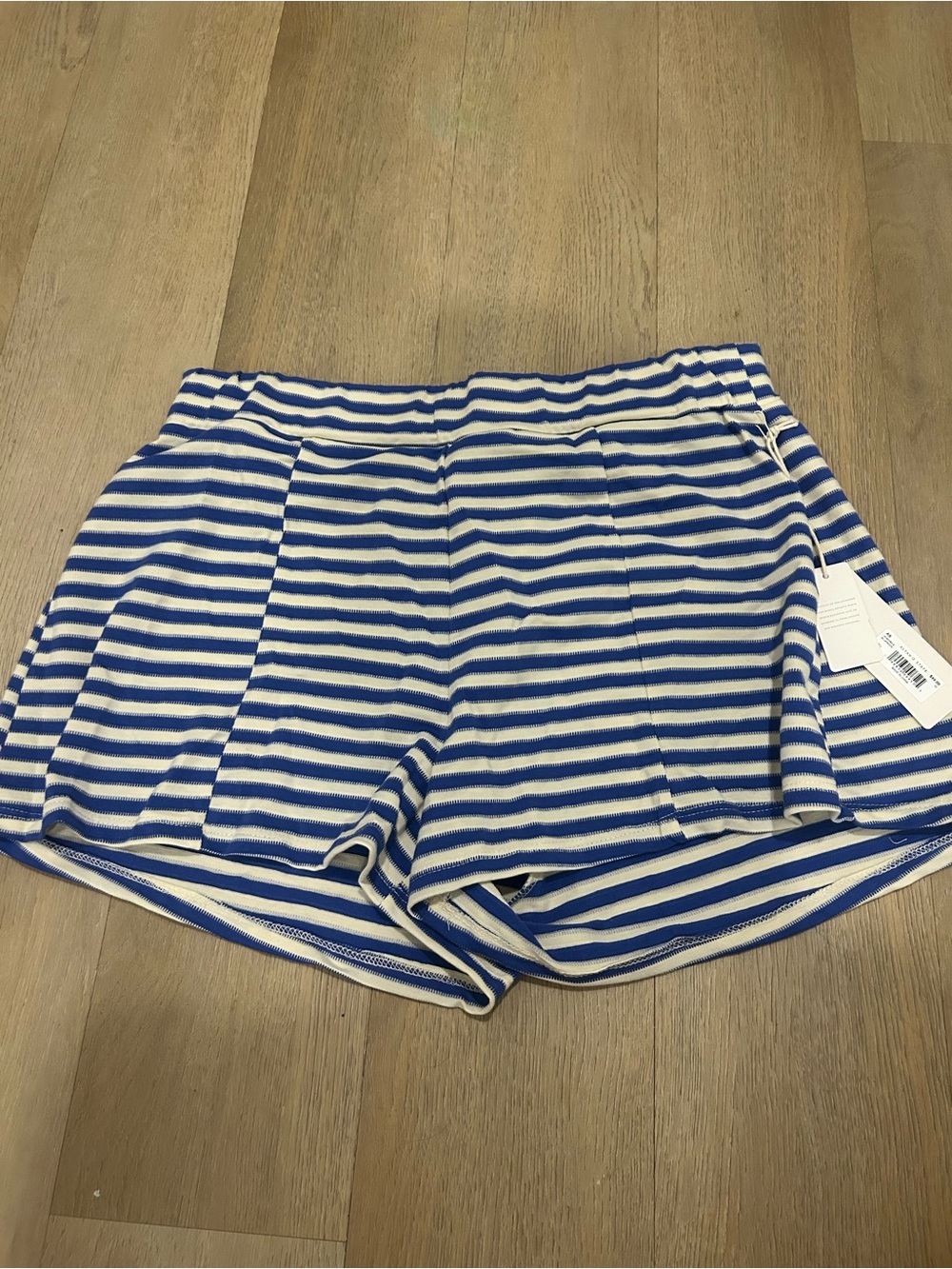 Altard State Blue & White Striped Cotton Lounge Set - Short Sleeve Top & Shorts - Picture 2 of 8